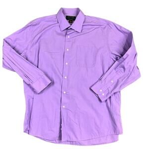 men's Alexander Julian Size XL  17-17.5  34/35   Colours purple dress shirt exc